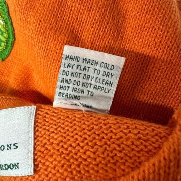 Design Options M Citrus Cardigan Sweater Orange Lime Lemon Crochet Art to Wear - Picture 8 of 8